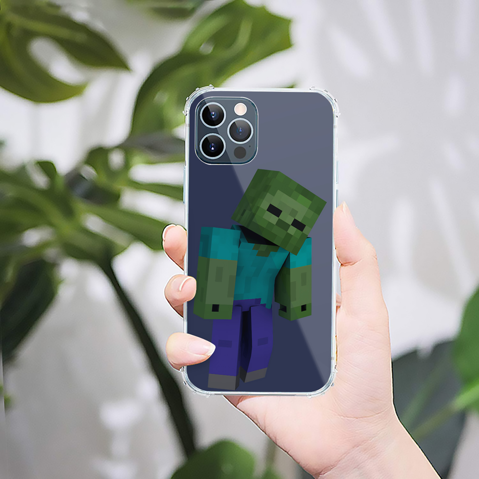 （画像用） マインクラフト ブロックの世界 Minecraft MC Block world 【iPhone 12シリーズ対応】透明スマホケース（クリアソフトケース）